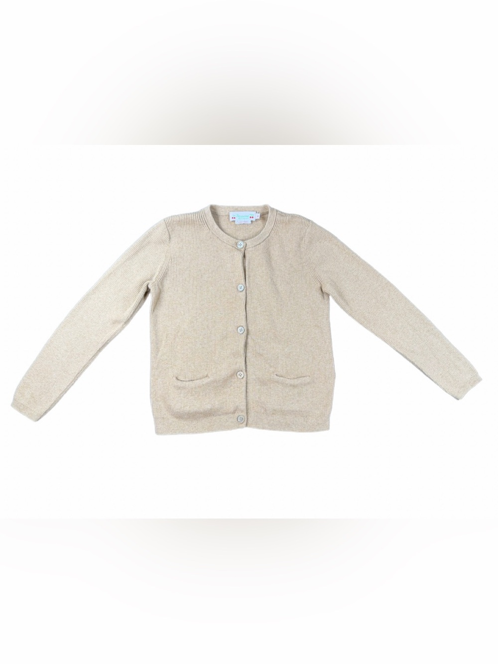 BONPOINT Ribbed Button Front Cotton Cashmere Cardigan - 8